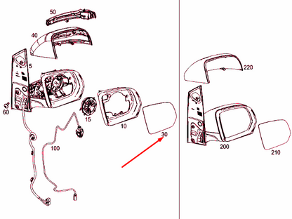 NEW MERCEDES-BENZ VITO W447 FRONT RIGHT DOOR MIRROR GLASS A4478111700 ORIGINAL