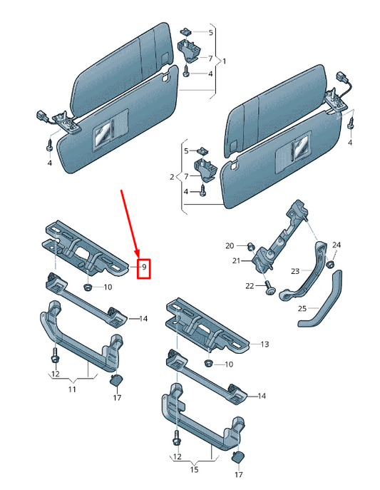 new vw touareg 7p front door interior handle bracket lhd 7p0857647c original