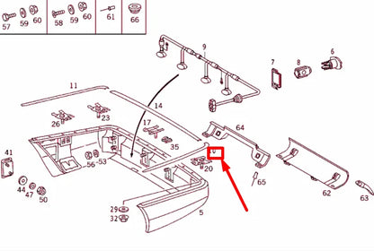 NEW MB S W140 REAR BUMPER PANELLING LEFT FENDER SKIRT A1408851174 ORIGINAL