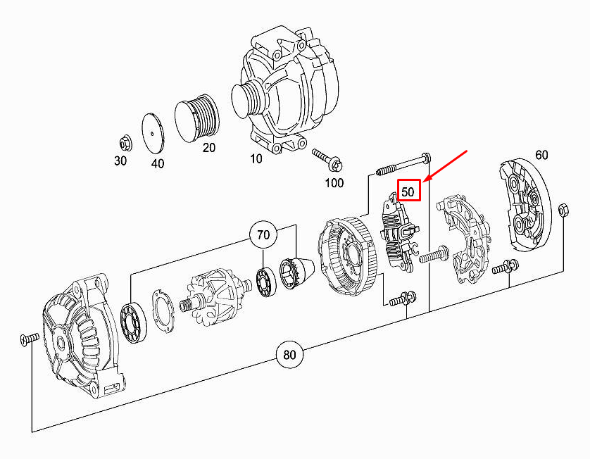 NEW MERCEDES-BENZ SLK R172 ALTERNATOR REGULATOR SWITCH A0041544006 ORIGINAL
