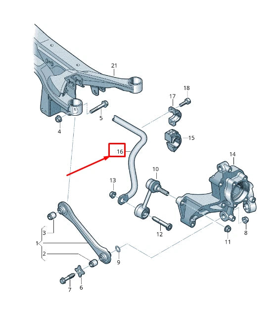 NEW VW CC 35 REAR ANTI ROLL BAR 3C0511409A ORIGINAL