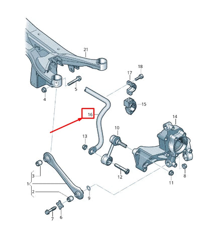 NEW VW CC 35 REAR ANTI ROLL BAR 3C0511409A ORIGINAL