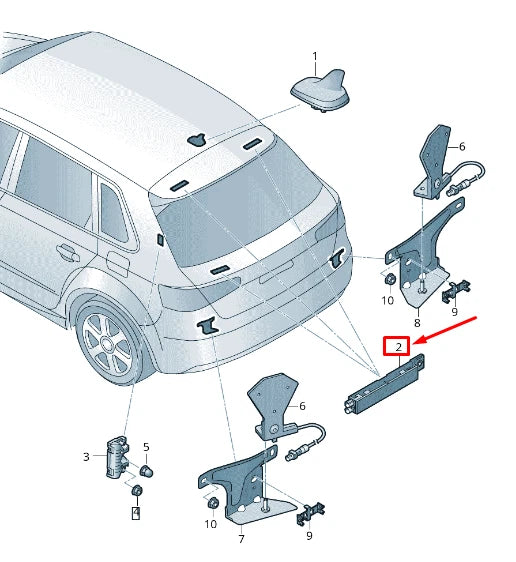 NEW AUDI RS3 LEFT UPPER ANTENNA AMPLIFIER 8V4035225H