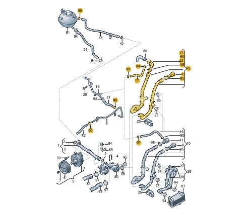 NEW VOLKSWAGEN TIGUAN 5N COOLANT HOSE W RELEASE COUPLING 5N0122157AR