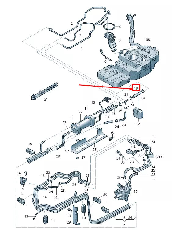 NEW AUDI Q5 8R REAR FUEL HOSE 8R0201541Q