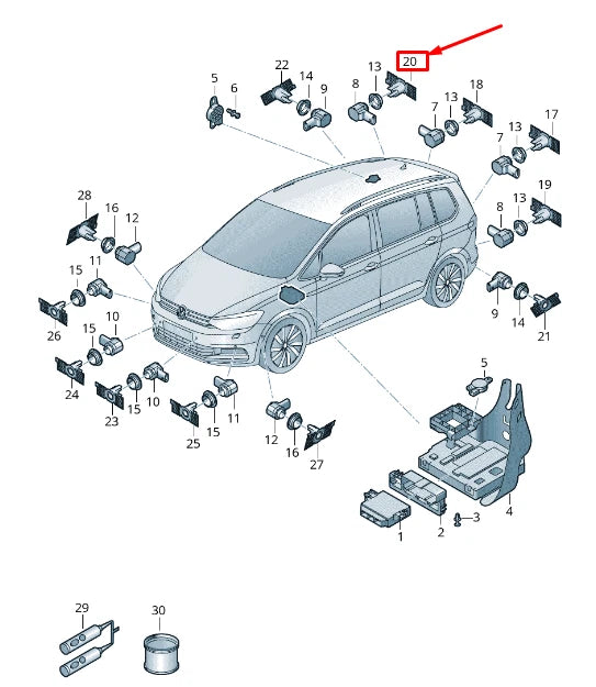 NEW VW TOURAN 5T REAR RIGHT PARKING SENSOR BRACKET 5TA919492B