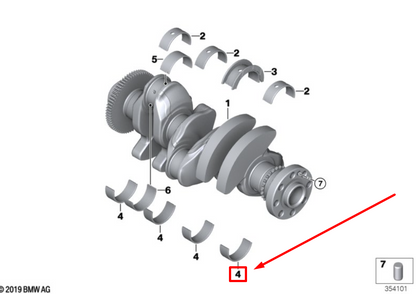 new bmw i8 i12 crankshaft bearing shell 11217648452 7648452 original