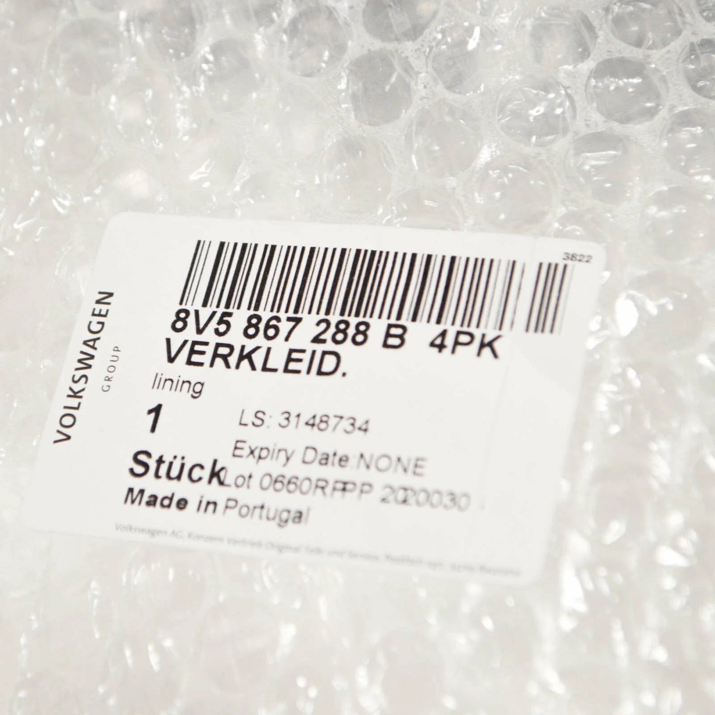 NEW AUDI A3 8V RIGHT INTERIOR QUARTER PANEL TRIM 8V5867288B4PK