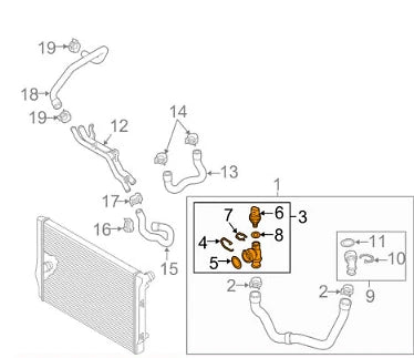 NEW VOLKSWAGEN BEETLE A5 COOLANT SYSTEM QUICK ACTING COUPLING 5C0122291C
