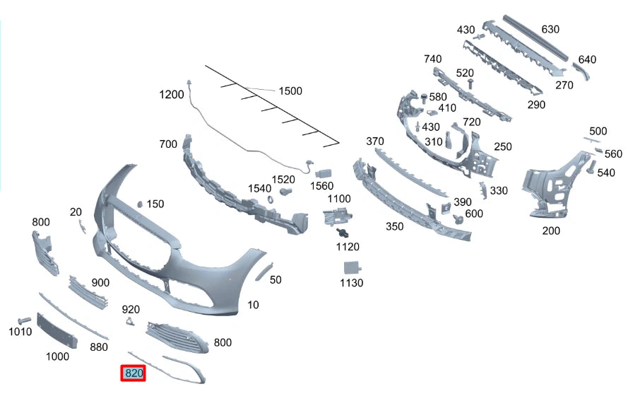 NEW MERCEDES-BENZ S W223 FRONT BUMPER LEFT TRIM STRIP A2238854200 ORIGINAL