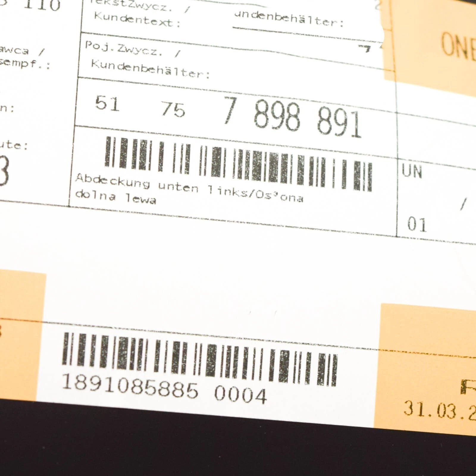 NEW BMW 7 F01 M FRONT WHEEL ARCH LEFT SPLASH COVER 51757898891 7898891 ORIGINAL