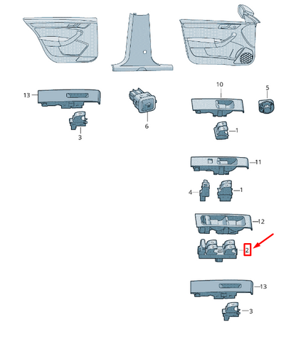 new skoda rapid nh door window regulator switch 6v1959857awhs original