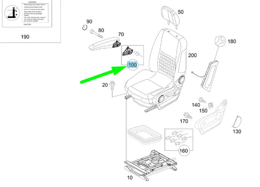 NEW MB SPRINTER W906 FRONT SEAT ARMREST REPAIR KIT A0009730800 ORIGINAL