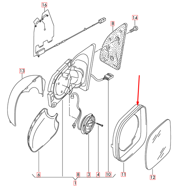 NEW VOLKSWAGEN AMAROK 2H LEFT WING MIRROR TRIM RING 2H08585539B9 ORIGINAL