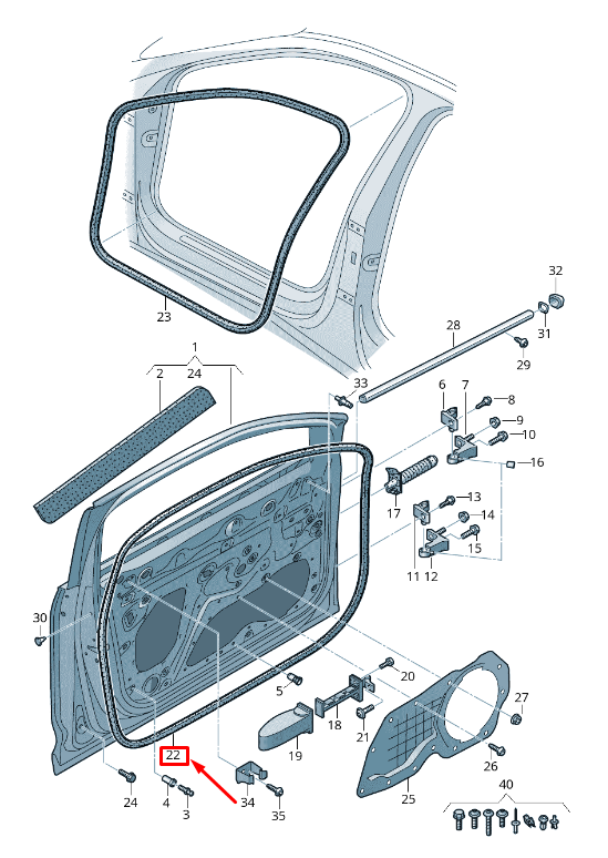 new audi e-tron ge front right outer door seal rubber 4ke837912a original
