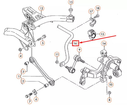 NEW AUDI A3 8P REAR ANTI ROLL BAR 1K0511409BN ORIGINAL
