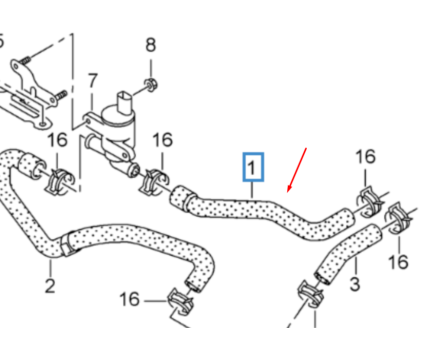 new audi a5 8t coolant pipe hose lhd 8k1819374e 2015 original