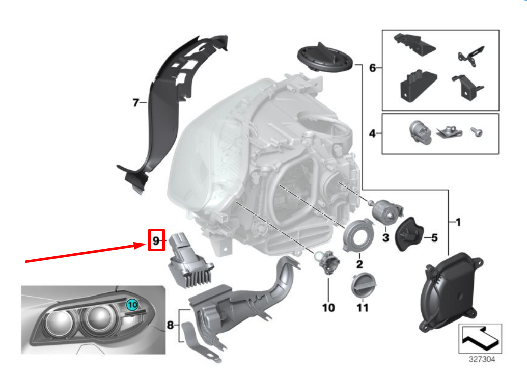 new bmw 5 f10 led angel eye module 7343876 63117343876 original