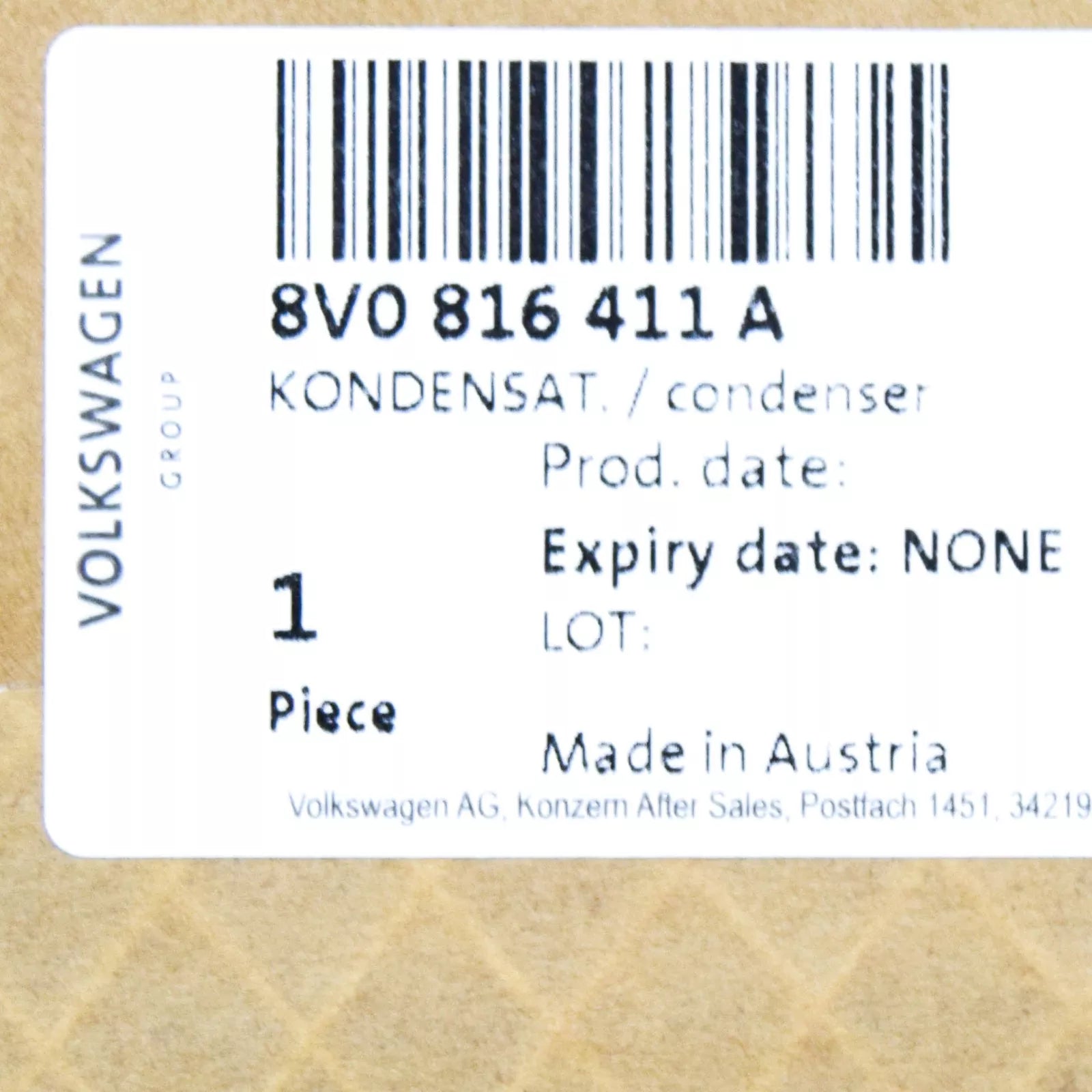 NEW AUDI A3 RS3 8V A/C CONDENSER RADIATOR WITH FLUID RESERVOR 8V0816411A