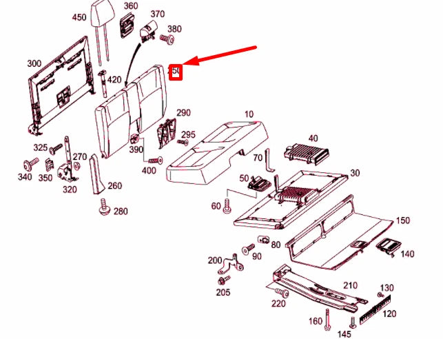 NEW MB E W212 REAR SEAT BACKREST CUSHION PANEL A21293003629D88 ORIGINAL