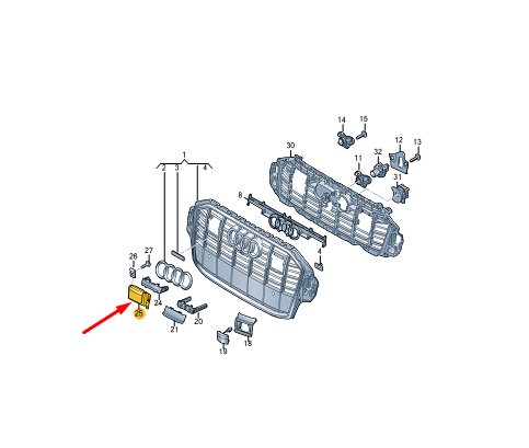 NEW AUDI Q7 4M RIGHT RADIATOR GRILLE COVER TRIM 4M0807412D5FQ ORIGINAL