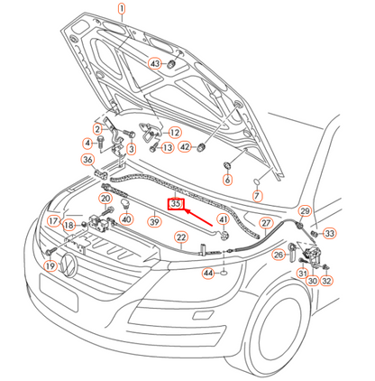 new volkswagen passat b8 front hood water box seal 561823723 original