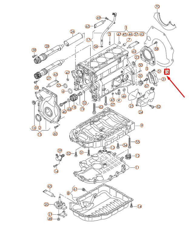 NEW AUDI A4 B8 CRANKCASE COVER PLATE 038103647AB