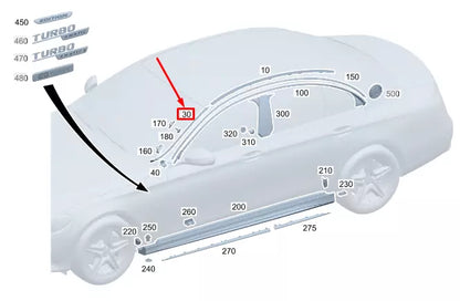 NEW MERCEDES-BENZ CLA C118 RIGHT WINDSHIELD WATER DEFLECTOR A1186905000 ORIGINAL