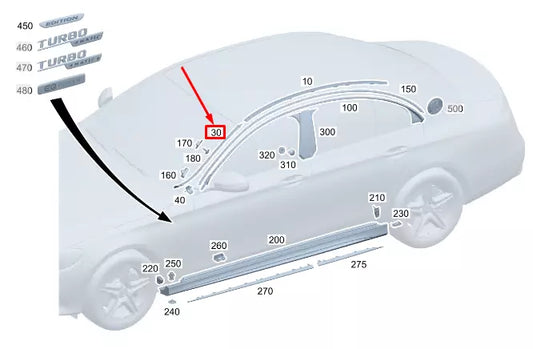 NEW MERCEDES-BENZ CLA C118 RIGHT WINDSHIELD WATER DEFLECTOR A1186905000 ORIGINAL