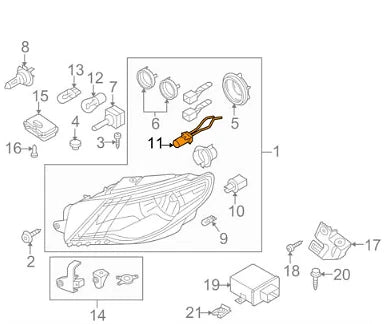 NEW AUDI A3 8P HEAD LIGHT LAMP BULB HOLDER WITH LEADS 8P0941953 ORIGINAL