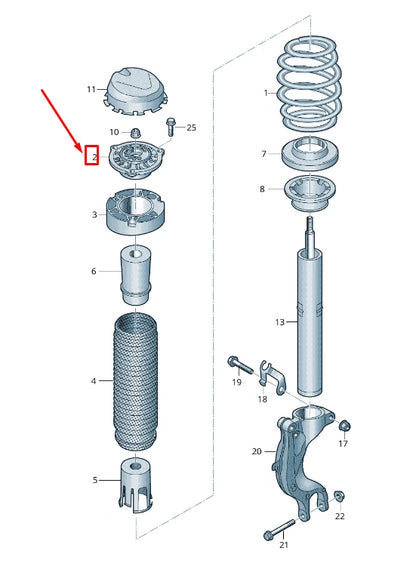 NEW VW TOUAREG CR FRONT SHOCK ABSORBER BEARING 4M0412377E
