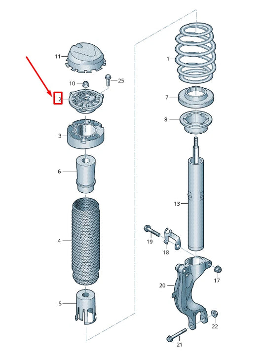 NEW VW TOUAREG CR FRONT SHOCK ABSORBER BEARING 4M0412377E