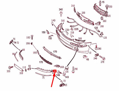 NEW MERCEDES-BENZ S W220 FRONT LEFT BUMPER TRIM STRIP A22088515219999 ORIGINAL