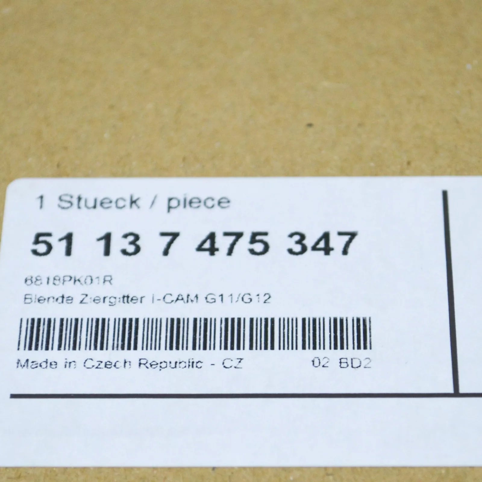 NEW BMW 7 G11 G12 FRONT BUMPER KIDNEY GRILLE I-CAM TRIM 51137475347 ORIGINAL