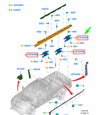 new ford ranger t6 mk1 body side moulding ab39-26291a34-ce 5211022 original