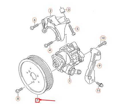 NEW AUDI A4 B8 POWER STEERING PUMP PULLEY 06E145255B ORIGINAL