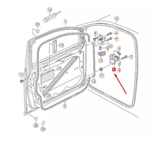 NEW VOLKSWAGEN TOURAN 1T FRONT LEFT DOOR LOWER HINGE 1T0831411C