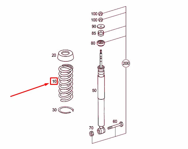 NEW MERCEDES-BENZ C W203 REAR COIL SPRING A2033240504 ORIGINAL