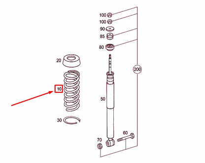 NEW MERCEDES-BENZ C W203 REAR COIL SPRING A2033240504 ORIGINAL