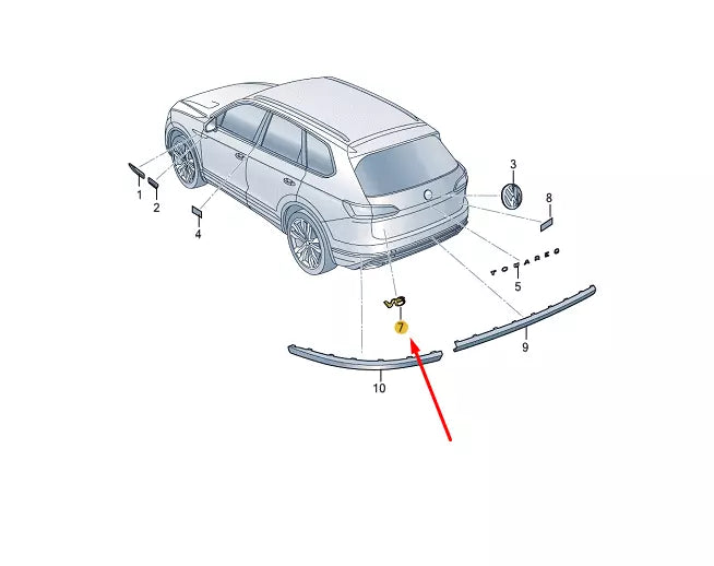 NEW VOLKSWAGEN TOUAREG CR REAR 'V6' EMBELM BADGE 7608536752ZZ ORIGINAL