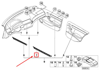 NEW BMW 3 E46 REAR LEFT DOOR DECORATIVE STRIP 51428213995 8213995 ORIGINAL
