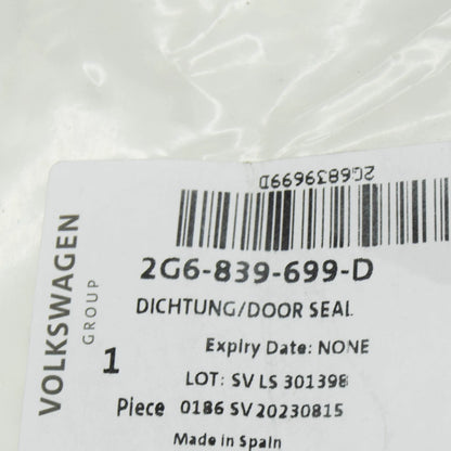 NEW VOLKSWAGEN POLO AW REAR LEFT DOOR SEALING RUBBER 2G6839699D ORIGINAL