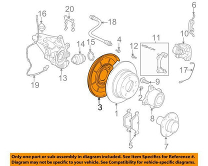 new bmw 5 e39 rear left brake disc protection plate 34211162775 original