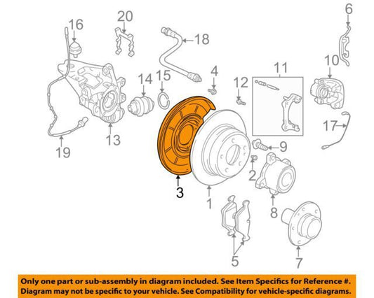 new bmw 5 e39 rear left brake disc protection plate 34211162775 original