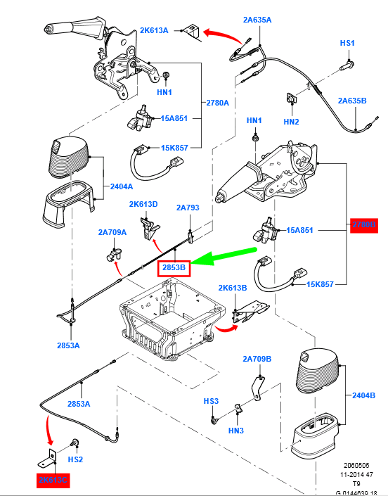 new ford transit mk3 parking brake cable assy 1441582 6c11-2841-ac original
