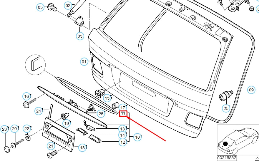 NEW BMW 3 TOURING E46 TRUNK LID GRIP GASKET 51138185791 8185791 ORIGINAL