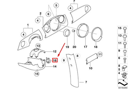 new mini cabrio r52 ignition lock cover 7152690 51457152690 original