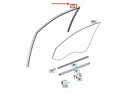NEW MERCEDES-BENZ E W211 FRONT RIGHT DOOR WINDOW GUIDE RAIL A2117250225 ORIGINAL