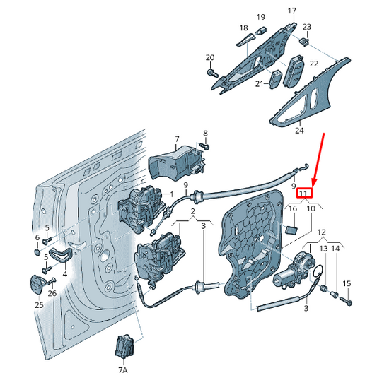 NEW AUDI A7 SPORTBACK 4G FRONT RIGHT DOOR INNER PANEL COVER 4G8837096 ORIGINAL