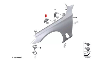 NEW BMW M5 F90 FRONT RIGHT FENDER WING HOLDER 41357440426 ORIGINAL
